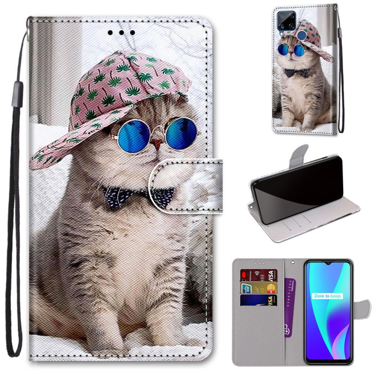 Coloured Drawing Cross Texture Horizontal Flip PU Leather Case with Holder & Card Slots & Wallet & Lanyard, For OPPO Realme 5 / 5s / 5i / C3 / C3i / 6i / Narzo10 / 10A / 20A, For OPPO Realme C15 / C12 / C25 / 7i (Global) / Narzo 20 / 30A