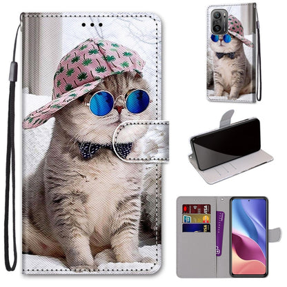 Coloured Drawing Cross Texture Horizontal Flip PU Leather Case with Holder & Card Slots & Wallet & Lanyard, For Alcatel 3L 2021, For Xiaomi Redmi K40 / K40 Pro / K40 Pro+