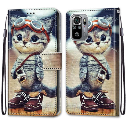 Coloured Drawing Cross Texture Horizontal Flip PU Leather Case with Holder & Card Slots & Wallet & Lanyard, For Xiaomi Redmi Note 10 4G / Note 10S, For Xiaomi Redmi Note 10 5G