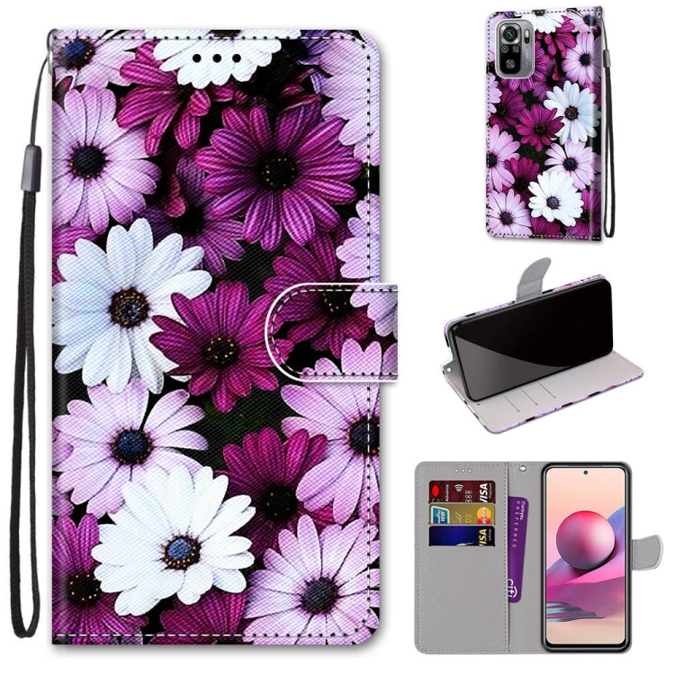 Coloured Drawing Cross Texture Horizontal Flip PU Leather Case with Holder & Card Slots & Wallet & Lanyard, For Xiaomi Redmi Note 10 4G / Note 10S, For Xiaomi Redmi Note 10 5G