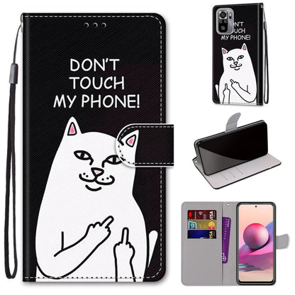 Coloured Drawing Cross Texture Horizontal Flip PU Leather Case with Holder & Card Slots & Wallet & Lanyard, For Xiaomi Redmi Note 10 4G / Note 10S, For Xiaomi Redmi Note 10 5G
