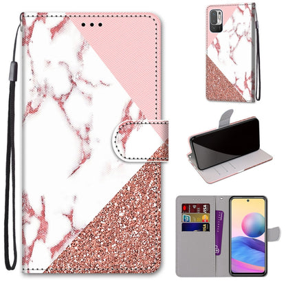 Coloured Drawing Cross Texture Horizontal Flip PU Leather Case with Holder & Card Slots & Wallet & Lanyard, For Xiaomi Redmi Note 10 4G / Note 10S, For Xiaomi Redmi Note 10 5G