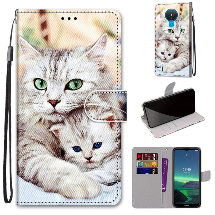 Coloured Drawing Cross Texture Horizontal Flip PU Leather Case with Holder & Card Slots & Wallet & Lanyard, For Nokia 1.4, For Samsung Galaxy A32 4G / A32 Lite