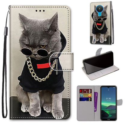 Coloured Drawing Cross Texture Horizontal Flip PU Leather Case with Holder & Card Slots & Wallet & Lanyard, For Nokia 1.4, For Samsung Galaxy A32 4G / A32 Lite