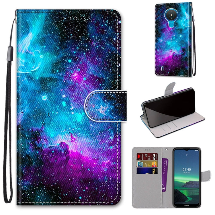 Coloured Drawing Cross Texture Horizontal Flip PU Leather Case with Holder & Card Slots & Wallet & Lanyard, For Nokia 1.4, For Samsung Galaxy A32 4G / A32 Lite