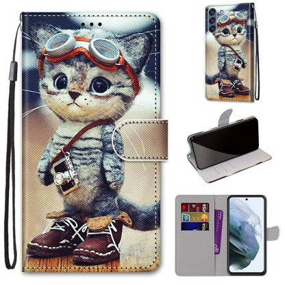 Coloured Drawing Cross Texture Horizontal Flip PU Leather Case with Holder & Card Slots & Wallet & Lanyard, For Samsung Galaxy F62 / M62, For Samsung Galaxy S21 FE