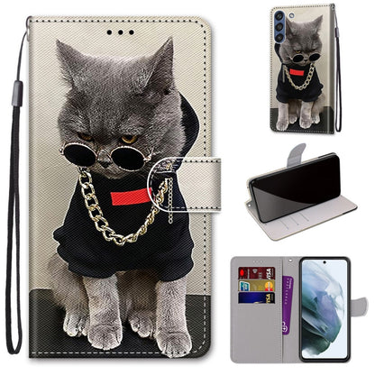 Coloured Drawing Cross Texture Horizontal Flip PU Leather Case with Holder & Card Slots & Wallet & Lanyard, For Samsung Galaxy F62 / M62, For Samsung Galaxy S21 FE