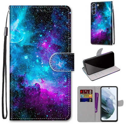 Coloured Drawing Cross Texture Horizontal Flip PU Leather Case with Holder & Card Slots & Wallet & Lanyard, For Samsung Galaxy F62 / M62, For Samsung Galaxy S21 FE