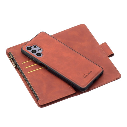 Skin Feel Detachable Magnetic Zipper Horizontal Flip PU Leather Case with Multi-Card Slots & Holder & Wallet & Photo Frame & Lanyard, For Samsung Galaxy A12, For Samsung Galaxy A32 5G, For Samsung Galaxy A42, For Samsung Galaxy A52 5G / 4G             ...
