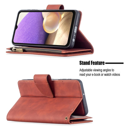 Skin Feel Detachable Magnetic Zipper Horizontal Flip PU Leather Case with Multi-Card Slots & Holder & Wallet & Photo Frame & Lanyard, For Samsung Galaxy A12, For Samsung Galaxy A32 5G, For Samsung Galaxy A42, For Samsung Galaxy A52 5G / 4G             ...
