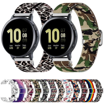 Adjustable Elastic Printing Replacement Watchband, 20mm For Samsung Galaxy Watch Active2 / Active, 22mm For Galaxy Watch3 45mm/ Huawei Watch GT 2 Pro