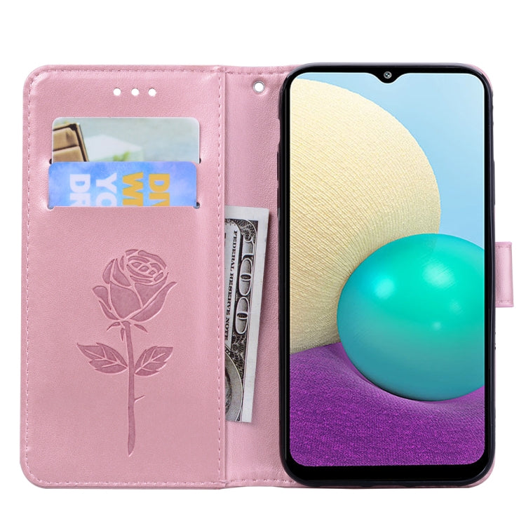 Rose Embossed Horizontal Flip PU Leather Case with Holder & Card Slots & Wallet, For Samsung Galaxy A02 (EU Version), For Samsung Galaxy A12, For Samsung Galaxy A32 4G, For Samsung Galaxy A32 5G, For Samsung Galaxy A42 5G, For Samsung Galaxy A52 5G / 4...