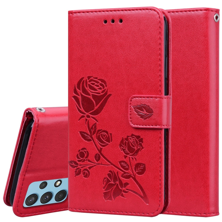 Rose Embossed Horizontal Flip PU Leather Case with Holder & Card Slots & Wallet, For Samsung Galaxy A02 (EU Version), For Samsung Galaxy A12, For Samsung Galaxy A32 4G, For Samsung Galaxy A32 5G, For Samsung Galaxy A42 5G, For Samsung Galaxy A52 5G / 4...