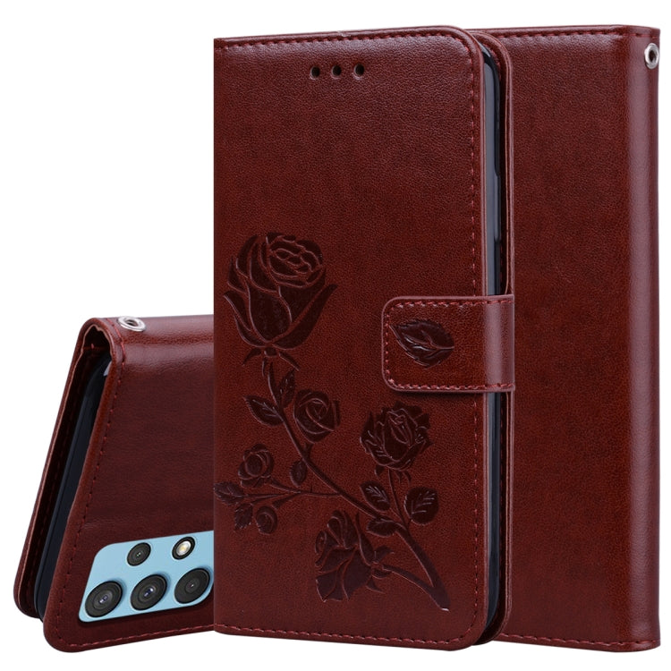 Rose Embossed Horizontal Flip PU Leather Case with Holder & Card Slots & Wallet, For Samsung Galaxy A02 (EU Version), For Samsung Galaxy A12, For Samsung Galaxy A32 4G, For Samsung Galaxy A32 5G, For Samsung Galaxy A42 5G, For Samsung Galaxy A52 5G / 4...