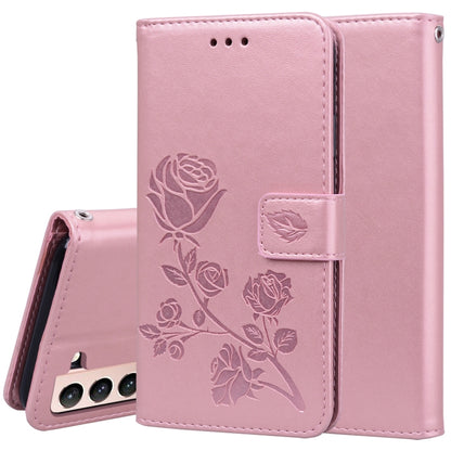 Rose Embossed Horizontal Flip PU Leather Case with Holder & Card Slots & Wallet, For Samsung Galaxy S21+ 5G