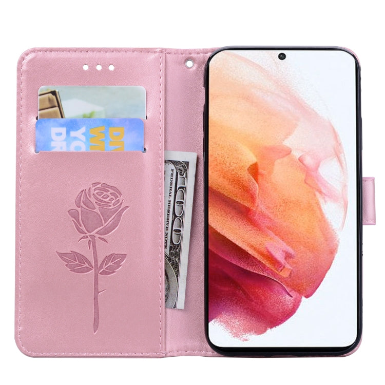 Rose Embossed Horizontal Flip PU Leather Case with Holder & Card Slots & Wallet, For Samsung Galaxy S21+ 5G