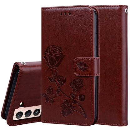 Rose Embossed Horizontal Flip PU Leather Case with Holder & Card Slots & Wallet, For Samsung Galaxy S21+ 5G