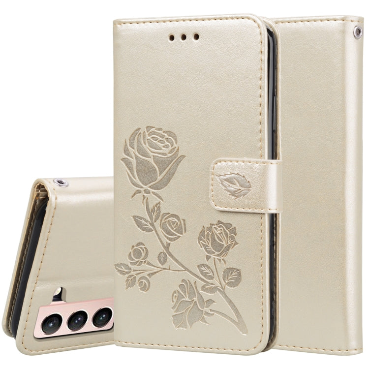 Rose Embossed Horizontal Flip PU Leather Case with Holder & Card Slots & Wallet, For Samsung Galaxy S21+ 5G