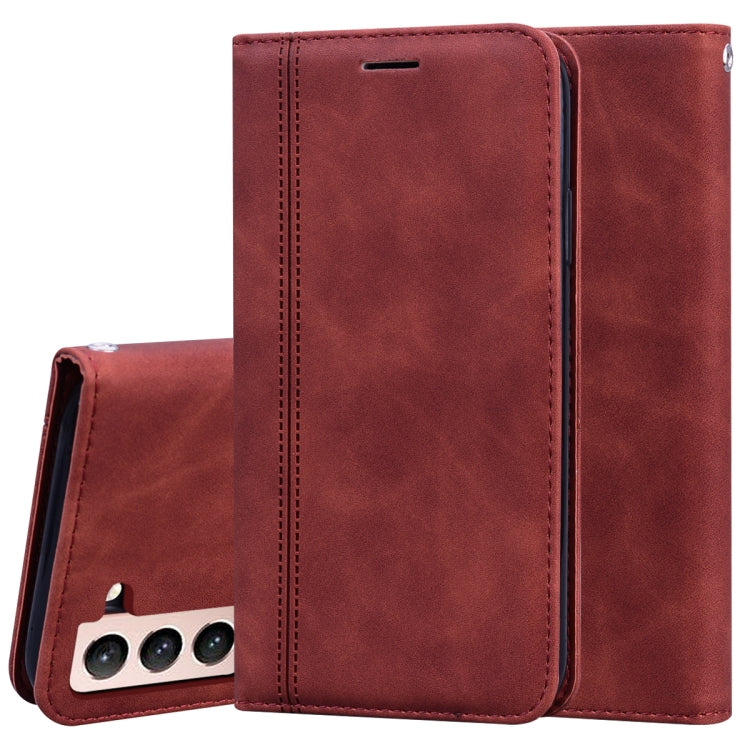 Frosted Business Magnetic Horizontal Flip PU Leather Case with Holder & Card Slot & Lanyard, For Samsung Galaxy S21 5G