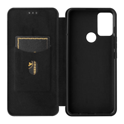 Carbon Fiber Texture Magnetic Horizontal Flip TPU + PC + PU Leather Case with Card Slot, For Motorola Moto G50, For Samsung Galaxy S21 FE