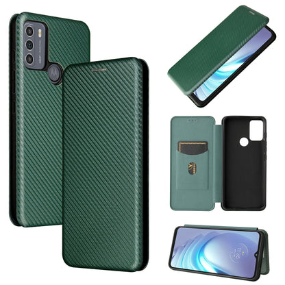 Carbon Fiber Texture Magnetic Horizontal Flip TPU + PC + PU Leather Case with Card Slot, For Motorola Moto G50, For Samsung Galaxy S21 FE