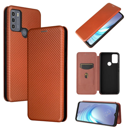 Carbon Fiber Texture Magnetic Horizontal Flip TPU + PC + PU Leather Case with Card Slot, For Motorola Moto G50, For Samsung Galaxy S21 FE