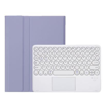 YT098B-A Detachable Candy Color Skin Feel Texture Round Keycap Bluetooth Keyboard Leather Case with Touch Control For iPad Air 11 2024 / 2025 / Air 4 10.9 2020 / Air 5 10.9 2022 (Purple), For iPad 9.7 inch 2018 & 2017 / Pro 9.7 inch / Air 2 / Air      ...