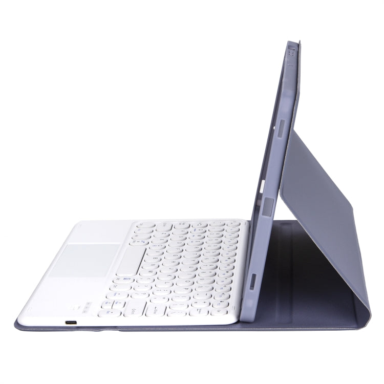 YT098B-A Detachable Candy Color Skin Feel Texture Round Keycap Bluetooth Keyboard Leather Case with Touch Control For iPad Air 11 2024 / 2025 / Air 4 10.9 2020 / Air 5 10.9 2022 (Purple), For iPad 9.7 inch 2018 & 2017 / Pro 9.7 inch / Air 2 / Air      ...