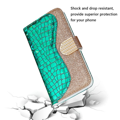 Laser Glitter Powder Matching Crocodile Texture Horizontal Flip Leather Case with Card Slots & Holder & Wallet, For Xiaomi Redmi Note 9 5G, For Xiaomi Redmi Note 10 4G, For Xiaomi Redmi Note 10 Pro, For Samsung Galaxy A02 / M02                         ...