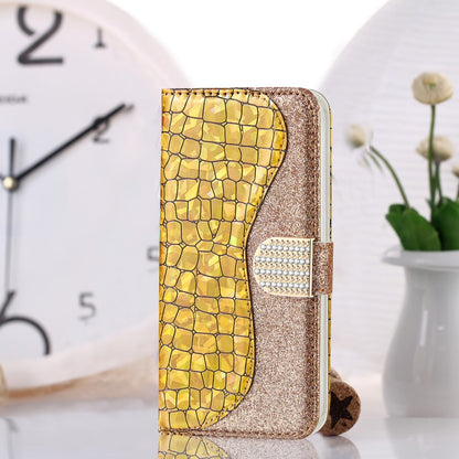 Laser Glitter Powder Matching Crocodile Texture Horizontal Flip Leather Case with Card Slots & Holder & Wallet, For Xiaomi Redmi Note 9 5G, For Xiaomi Redmi Note 10 4G, For Xiaomi Redmi Note 10 Pro, For Samsung Galaxy A02 / M02                         ...