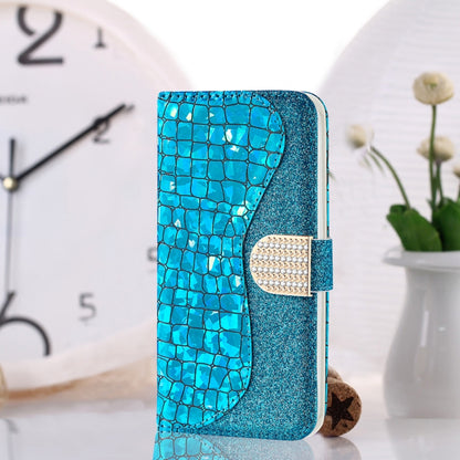 Laser Glitter Powder Matching Crocodile Texture Horizontal Flip Leather Case with Card Slots & Holder & Wallet, For Samsung Galaxy A72 5G / 4G, For Samsung Galaxy S21 FE