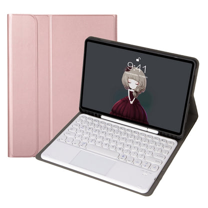 YA098B-A Detachable Lambskin Texture Round Keycap Bluetooth Keyboard Leather Case with Touch Control & Pen Slot & Stand, For iPad Air 5 / 4 10.9 inch 2020 / Pro 11 inch 2020 / 2018, For iPad 10.2 (2020) & (2019) / Air 3 10.5 inch / Pro 10.5 inch       ...