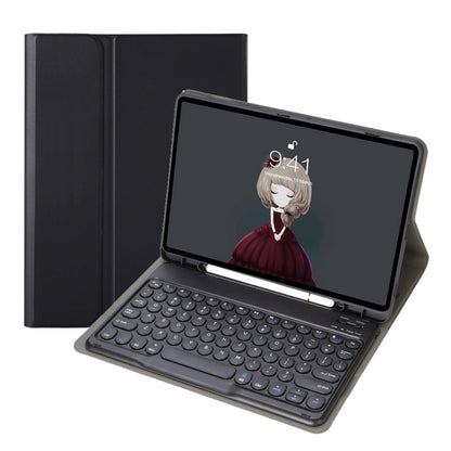 YA098B Detachable Lambskin Texture Round Keycap Bluetooth Keyboard Leather Case with Pen Slot & Stand, For iPad Air 5 / 4 10.9 inch 2020 / Pro 11 inch 2020 / 2018, For iPad 10.2 (2020) & (2019) / Air 3 10.5 inch / Pro 10.5 inch                         ...