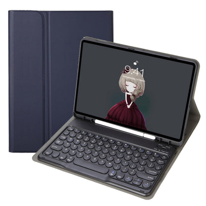 YA098B Detachable Lambskin Texture Round Keycap Bluetooth Keyboard Leather Case with Pen Slot & Stand, For iPad Air 5 / 4 10.9 inch 2020 / Pro 11 inch 2020 / 2018, For iPad 10.2 (2020) & (2019) / Air 3 10.5 inch / Pro 10.5 inch                         ...