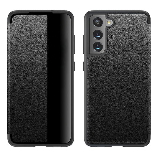 Shockproof Horizontal Flip Plain Leather Phone Case, For Samsung Galaxy S21 FE