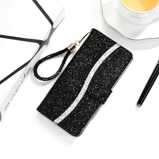 Glitter Powder Horizontal Flip Leather Case with Card Slots & Holder & Lanyard, For Xiaomi Redmi Note 9 5G, For Xiaomi Redmi Note 10 4G, For Xiaomi Redmi Note 10 Pro, For Samsung Galaxy A02 / M02, For Samsung Galaxy A02s(EU Version)