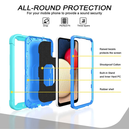 PC + Rubber 3-layers Shockproof Protective Case with Rotating Holder, For Samsung Galaxy A02s, For Samsung Galaxy A12 5G, For Samsung Galaxy A32 5G, For Samsung Galaxy A72 5G / 4G