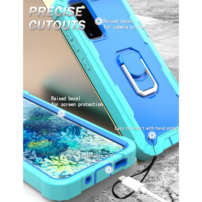 PC + Rubber 3-layers Shockproof Protective Case with Rotating Holder, For Samsung Galaxy S20 FE / FE 5G, For LG Velvet