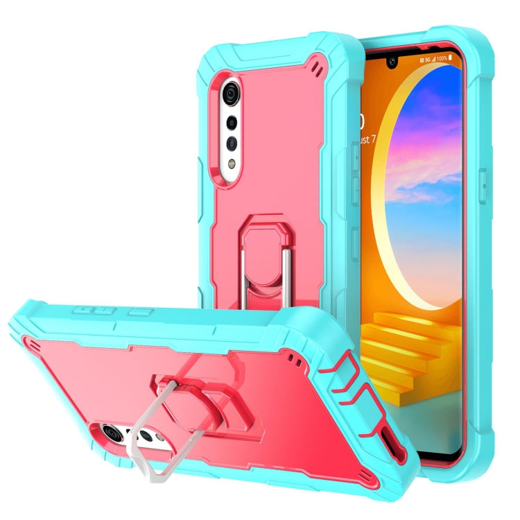 PC + Rubber 3-layers Shockproof Protective Case with Rotating Holder, For Samsung Galaxy S20 FE / FE 5G, For LG Velvet