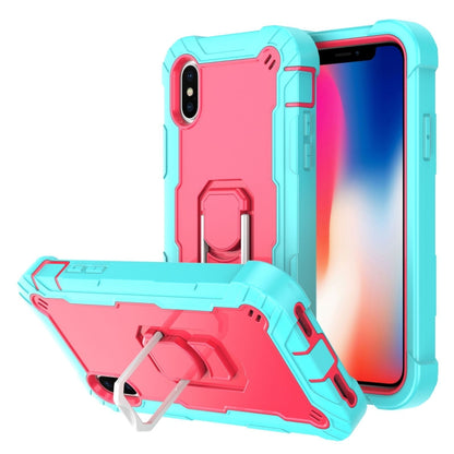 PC + Rubber 3-layers Shockproof Protective Case with Rotating Holder, For iPhone XS / X, For iPhone XR, For iPhone XS Max