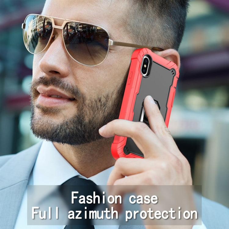 PC + Rubber 3-layers Shockproof Protective Case with Rotating Holder, For iPhone XS / X, For iPhone XR, For iPhone XS Max