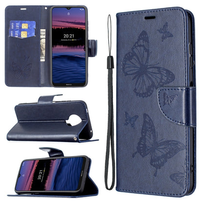 Embossing Two Butterflies Pattern Horizontal Flip PU Leather Case with Holder & Card Slot & Wallet & Lanyard, For Nokia G20, For Nokia 1.4, For Samsung Galaxy S21 FE