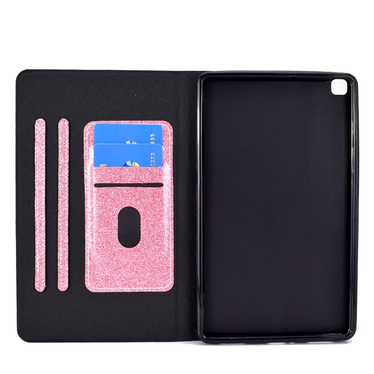 Glitter Horizontal Flip Leather Case with Holder & Card Slots, For Samsung Galaxy Tab A7 Lite T220