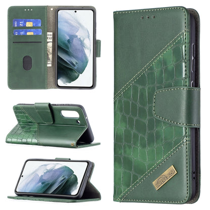 Matching Color Crocodile Texture Horizontal Flip PU Leather Case with Wallet & Holder & Card Slots, For Samsung Galaxy S21 FE / S21 Lite, For Nokia 1.4