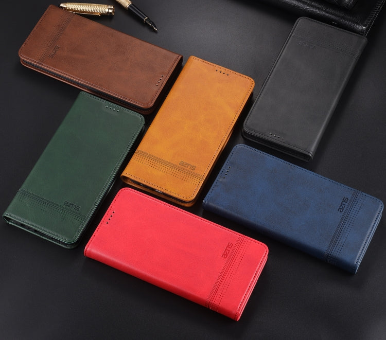 AZNS Magnetic Calf Texture Horizontal Flip Leather Case with Card Slots & Holder & Wallet, For Samsung Galaxy S21 FE