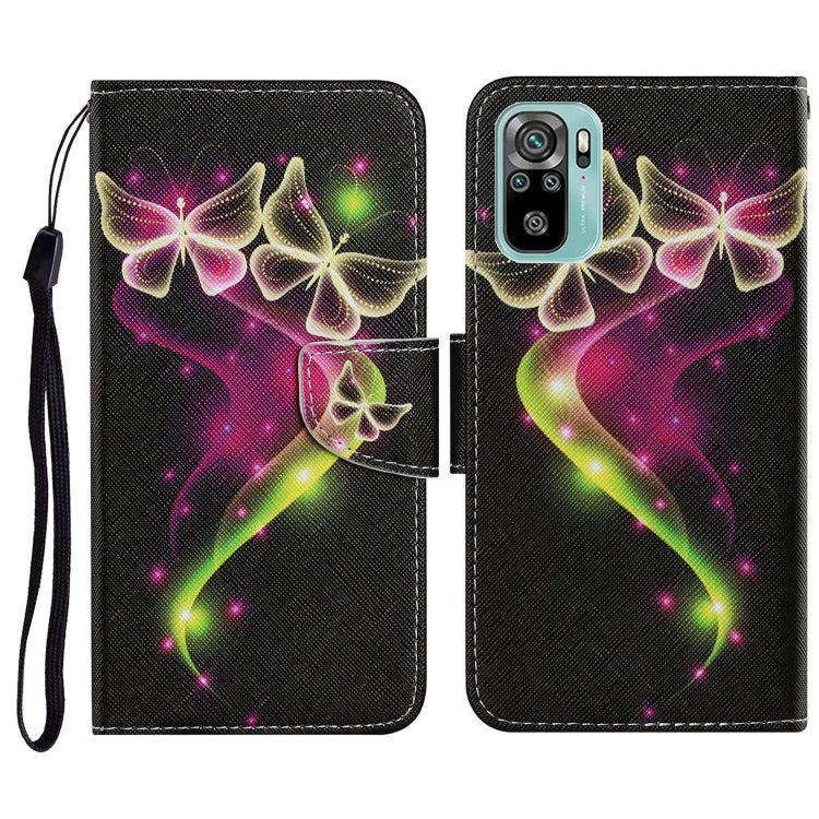 Coloured Drawing Pattern Horizontal Flip PU Leather Case with Holder & Card Slots & Wallet & Lanyard, For Xiaomi Redmi Note 10 4G, For Xiaomi Redmi Note 9T, For Xiaomi Redmi Note 10 Pro