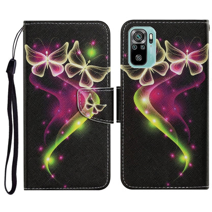 Coloured Drawing Pattern Horizontal Flip PU Leather Case with Holder & Card Slots & Wallet & Lanyard, For Xiaomi Redmi Note 10 4G, For Xiaomi Redmi Note 9T, For Xiaomi Redmi Note 10 Pro