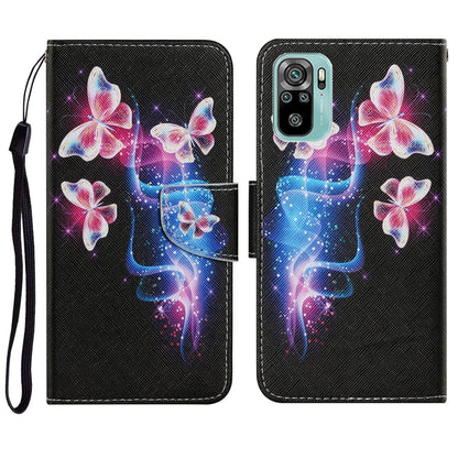 Coloured Drawing Pattern Horizontal Flip PU Leather Case with Holder & Card Slots & Wallet & Lanyard, For Xiaomi Redmi Note 10 4G, For Xiaomi Redmi Note 9T, For Xiaomi Redmi Note 10 Pro