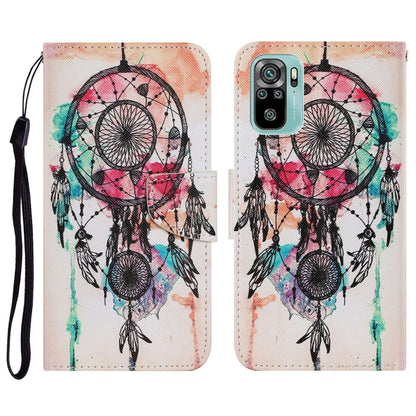 Coloured Drawing Pattern Horizontal Flip PU Leather Case with Holder & Card Slots & Wallet & Lanyard, For Xiaomi Redmi Note 10 4G, For Xiaomi Redmi Note 9T, For Xiaomi Redmi Note 10 Pro