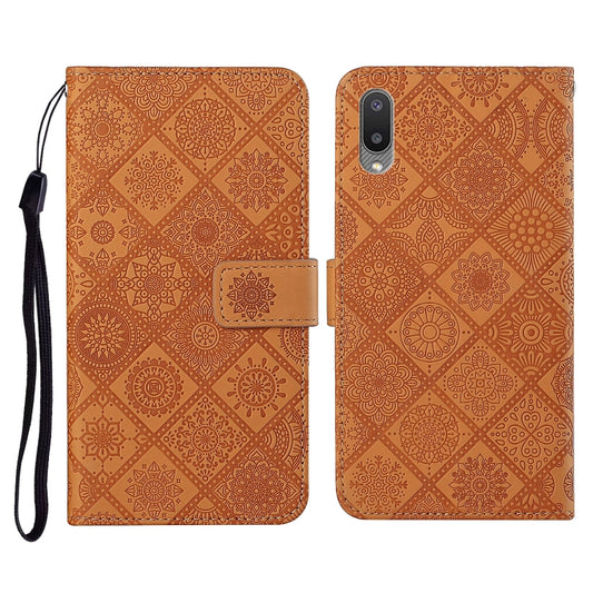 Ethnic Style Embossed Pattern Horizontal Flip Leather Case with Holder & Card Slots & Wallet & Lanyard, For Samsung Galaxy A02, For Samsung Galaxy A02s EU Version